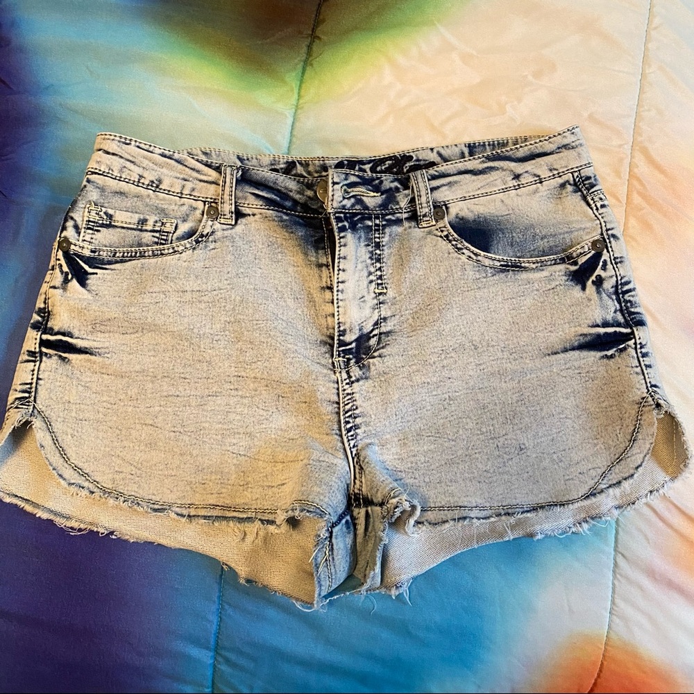 acid-wash shorts